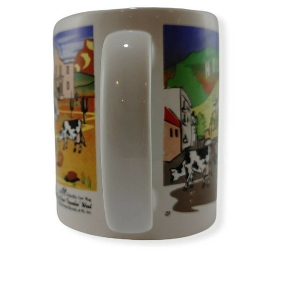 Vintage Road Trip Cows Travelin' West‎ Coffee Mug 1999 Collectible Cow Mug - Picture 3 of 7
